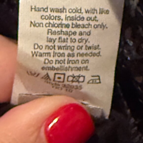 JCrew | Sequin Cotton Open Cardigan | Black | Size: M - Picture 7 of 15